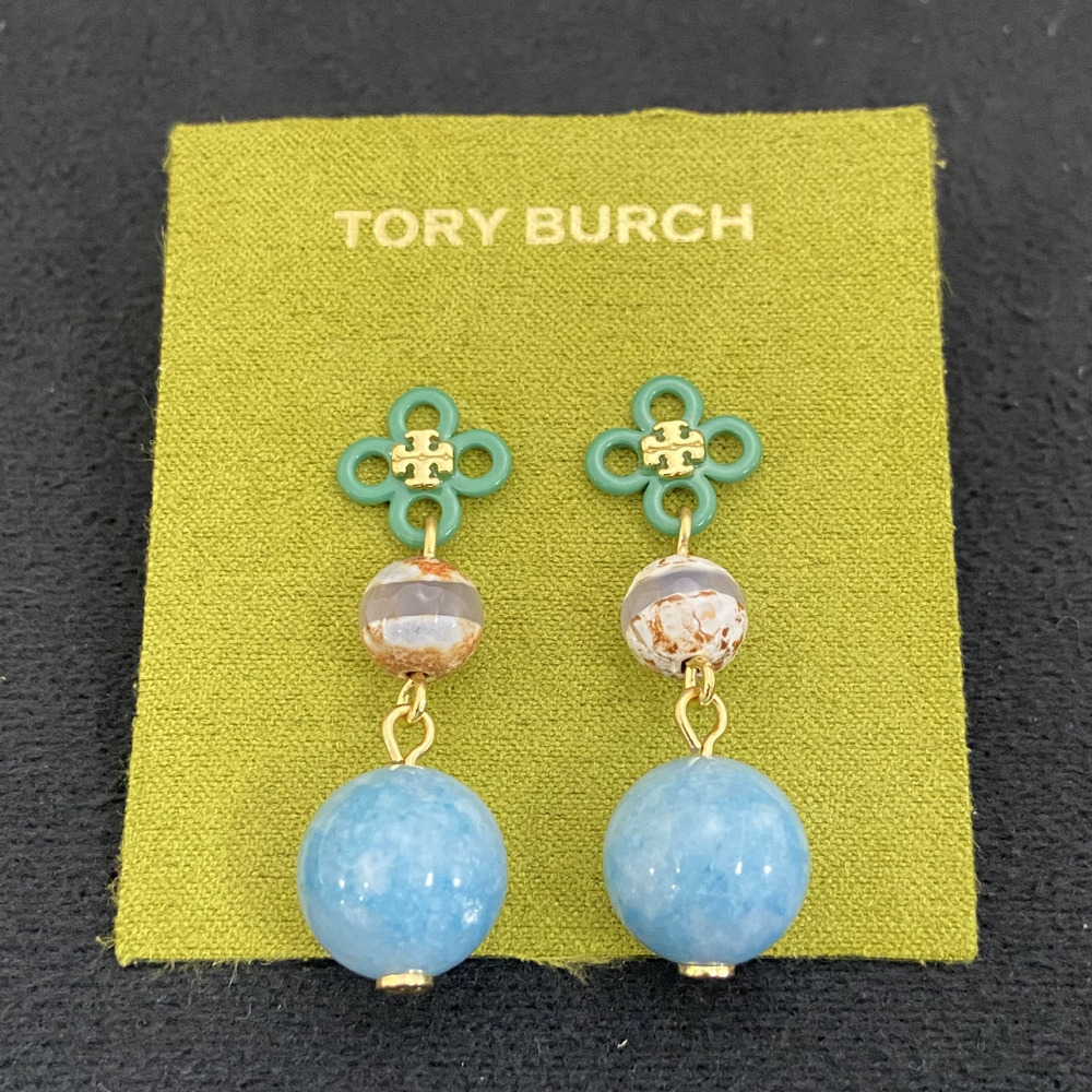 Tory Burch Personality Trendy Flower Letter Long Earrings